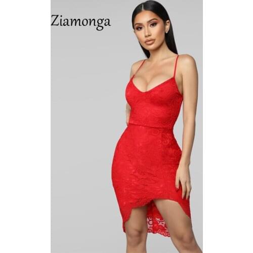 Ziamonga New Bodycon Bandage Dresses Women Lace Sexy Dress Vestidos 2019 Summer Black Red Club Celebrity Party Dress Elegant