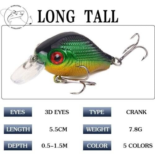 1Pcs 5.5cm/7.8g Sea Fishing Minnow Lures Slow Sinking Isca Artificial Crankbait Hard Baits Wobblers With 2 Hook Fishing Tackle