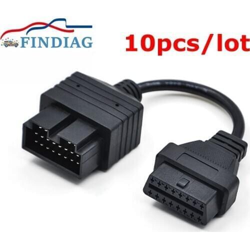 10pcs/lot OBD Diagnostic Cable OBD2 Adapter 20 Pin Connector For KIA 20 Pin To 16 Pin Female Adapter Cable Diagnostic Interface