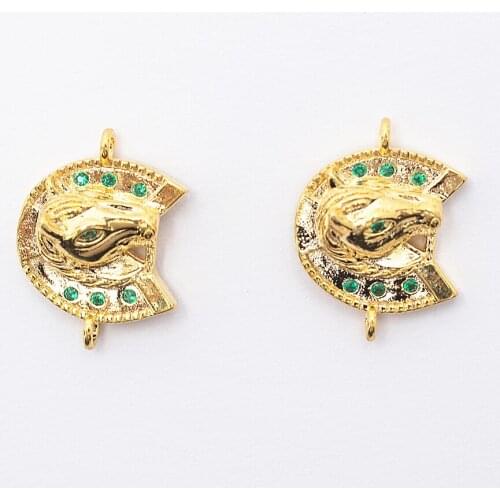 19.3×23.9mm Fashion Boutique Horse Symmetrical Three Green Crystals Simple Unique Mens Bracelet Anklet Accessories Wholesale