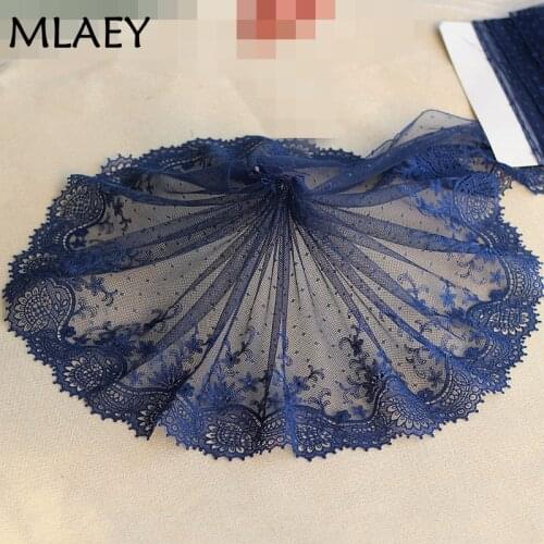 2y/lot 13cm wide Embroidered Tulle Lace trim mesh lace trim ~Blue ~Beautiful~luxury