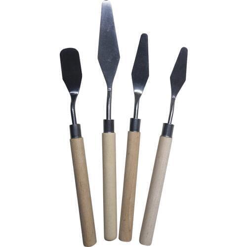 4Pcs Spatula Student Stainless Steel Professional Oil Painting Tools Palette Set For Artist Anti Slip Supplies Lightweight