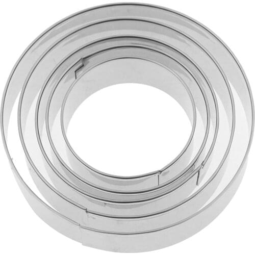 5pcs/Set Stainless Steel Round Cutter Cookie Moulds Biscuit Cutter Circle DIY Mousse Cake Dessert patisserie Decorating Tool