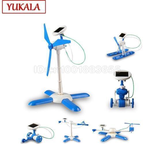 6in1 education DIY solar kit robot wheeler helicopter plane airboat Gift For Child boy gril boys toy