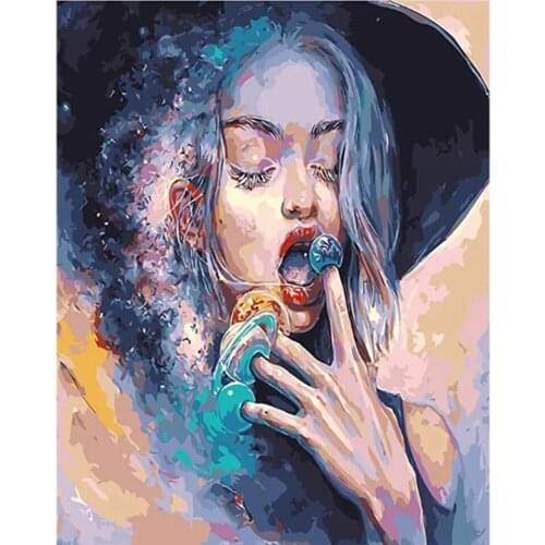 New Home 5D DIY Full Square/Round Diamond Painting Portrait "Oil Painting Girl" Cross Sticked Mosaics Home Decoration Mural Gift