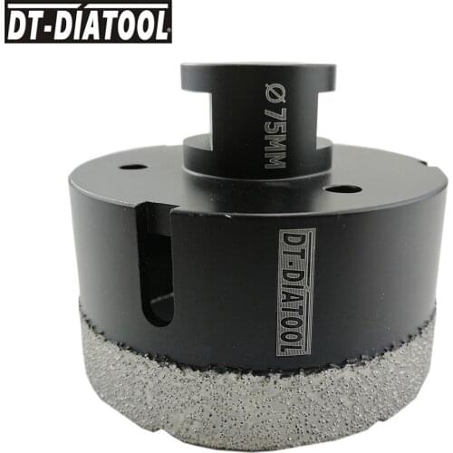 DT-DIATOOL 1pc Diameter 75mm Dry Vacuum Brazed Professional Quality Diamond Drill Bits Hole Saw Drilling core bits M14 Thread
