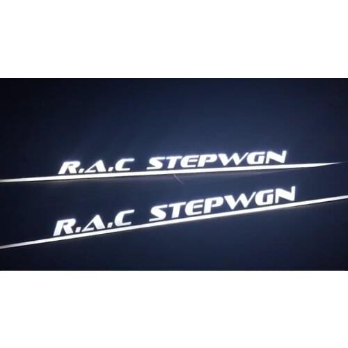 Express delivery led door sill plate strip welcome light threshold guard protectors for Honda stepwgn