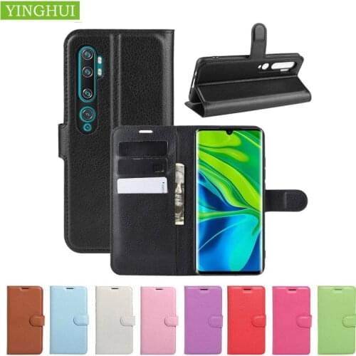 For XIAOMI Mi 10 Pro Mi10 Lite Case Flip Litchi Texture Leather Case For Mi Note 10 Pro Note10 Cover With Card Holder phone Case