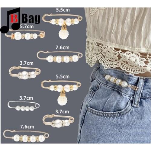 Personalized DIY Bag Beads Safety Pins Vintage Simulated Pearl Brooch Pin Jewelry Ornaments Scarf Handbag Decoration Accessories