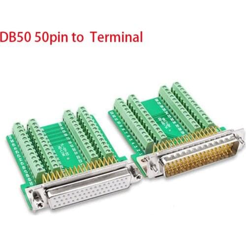 D-SUB 50PIN DB50 Solder-free Three 3-row 50-pin Connector Solder-free DB50 Male Header Female Adapter Board Terminal Column