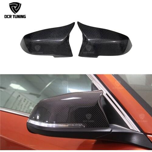 For BMW 1 2 3 4 X Series F20 F21 F22 F23 F30 F31 F32 F33 F36 X1 E84 M3 M4 Look Carbon Fiber Rear View Mirror Cover & Gloss black