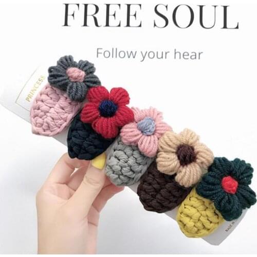 Girls Hair Accessories Handmade Knitted Hair Clip Children Hairpin Barrettes Korean Hairpins Flower Retro Bobby Pin Dropshipping