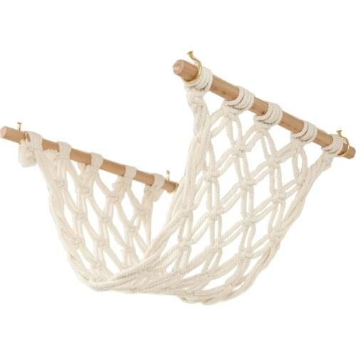 Bohemian Fruit Vegetable Hammock Handwoven Kitchen Under Cabinet Storage Organizer Net Space Saving Bedroom Kids Toy Basket