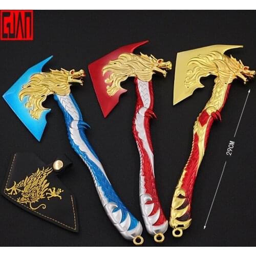 Alloy Hand Axe Game Model Special Props Household Ornaments Gift Gold Hand Axe Bloodthirsty Axe Champion Howling All-metal Zin