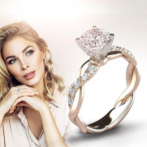 Woman Ring 2 Piece Set Bridal Zircon Diamond European And American Style Luxury And Elegant Engagement Wedding Ring Set панк 04