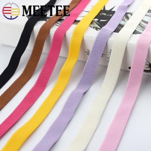 Meetee 10M 15mm Nylon Elastic Band Rubber Tape Webbings DIY Underwear Pants Stretch Belt Spandex Bands Sewing Accessories EB109
