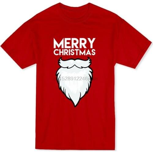 Merry Christmas Quote Santas Beard Mens T-shirt Cotton Bodybuilding Tops Tee Shirt