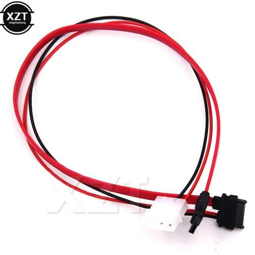 New 30cm Slimline SATA Cables SATA Power Cable to Molex Slim SATA 13 pin(7P+6P) to 7pin + Power cable1FT/12INCH