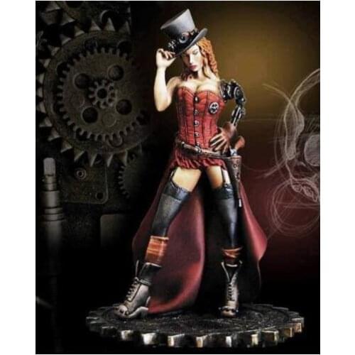 New Unassembled 1/24 75mm fantasy Steampunk Deputy Betty with base Resin Kit DIY Toys Unpainted resin model