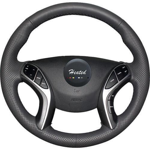 Heated Microfiber leather Steering Wheel cover for Hyundai Elantra 2011-2016 Avante i30 2012-2016 braid on the steering wheel
