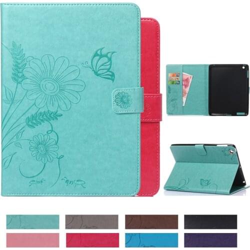 Original coque for Apple iPad 2 3 4 Tablet Case 3D Emboss style PU Leather Flip wallet Shell iPad2 iPad3 iPad4 9.7" Cover stand