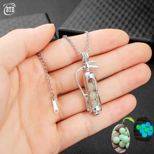 New Silver Color Fire Extinguisher Luminous Necklace Fashion Jewelry Hot Air Balloon elk Snake Santa Claus Glowing Choker
