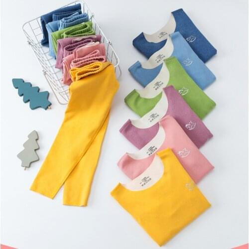 Pajamas Set Girls Underwear Suits Baby Boys Clothes Printed Autumn Winter Long Trousers Korean Home Clothes Childrens Clothing