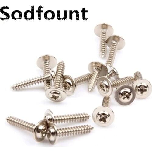 100pcs/Lot Cross round head self-tapping screws PWA nickel plated M3XL(4-25)XGasket Pan head round head with washer screw