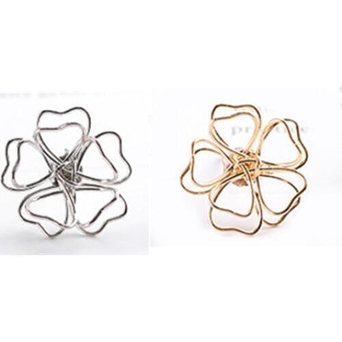 SEA MEW 50 PCS 12mm Metal Iron Gold/KC Gold/Silver color Hollow Out Flowers Connectors DIY Jewelry Findings For Jewelry Making