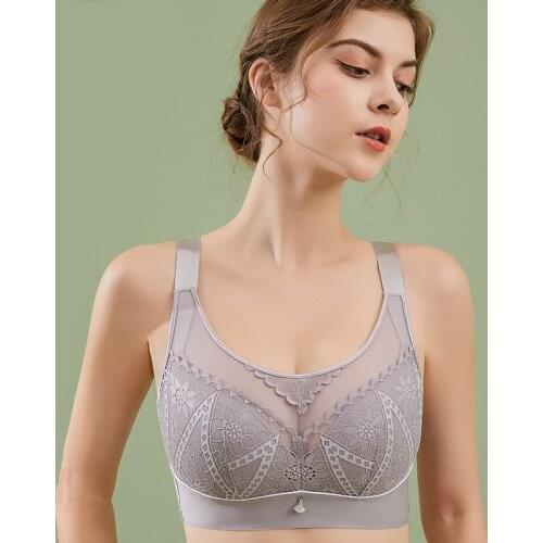 Sexy Women Full Cup Bra Large Size Thin Pad Push Up Bra Lace See Through Bralette Top Lingerie Underwear Seamless Brallete Pink