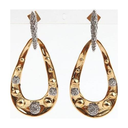 European and American style jewelry fashion irregular metal-encrusted drill ball rivet earrings earrings women