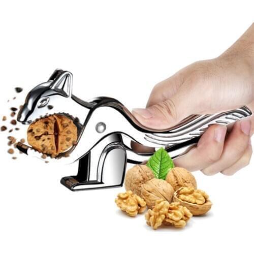 Zinc Alloy Squirrel Shape Nutcracker Kitchen Tool Creative MultiFunctional Nut Cracker Sheller Walnut Cracker Plier Metal Opener