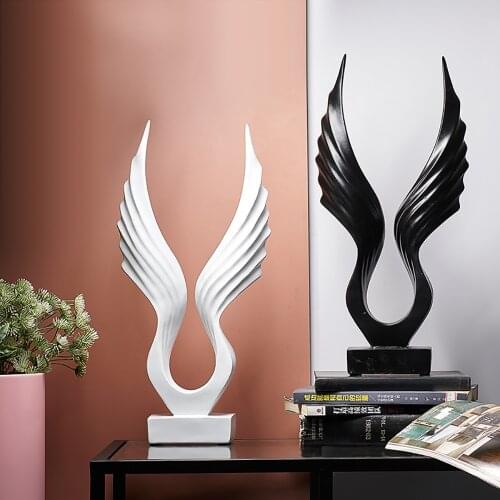 EUROPE STYLE WINGS STATUES PLASTIC RESIN ART ABSTRACT SCULPTURE ORNAMENTS MINIMALIST DESIGN ROOM HOME DECORATION ACCESSORIES