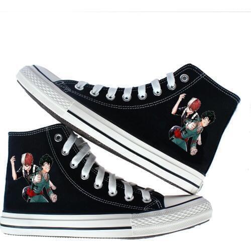 Unisex Anime My Hero Academia Midoriya Izuku Bakugou Casual Ankle Canvas Shoes Preppy Student plimsolls duck shoes Sneakers