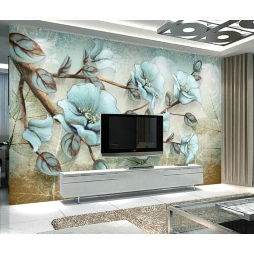 Vintage Flower Wallpaper Mural 3d Wall Paper Rolls Art Wall Decor Photo Wallpapers Canvas Wall Papers Home Decor Wall Mural