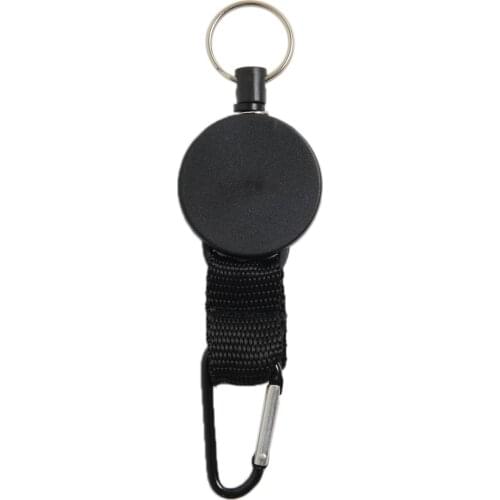 Retractable Key Chain Badge Holder Steel Ring Belt Hook Carabiner