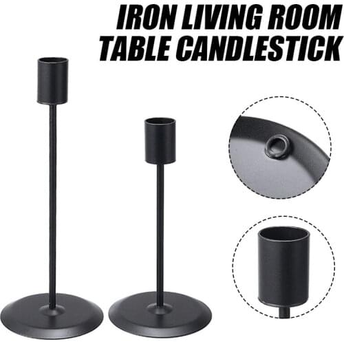 2 pcs/set Simple Design Candle Holder Modern Tableware Iron Metal Candle Candlestick Stand Household Office Decor