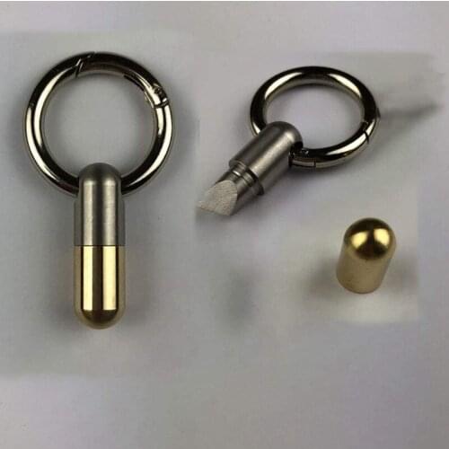 2Pcs Stainless Steel Key Hanging Buckle Capsule Shape Portable Mini Cutting Mini Unboxing Device