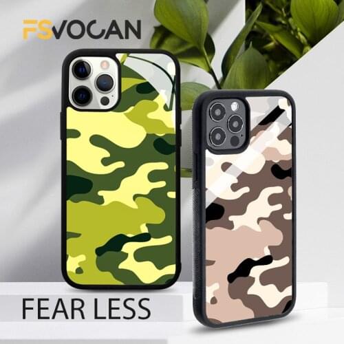Camouflage Pattern Phone Case For iPhone 11 12 Pro Max 7 8Plus X XR XS Camo Army Military Cover Leopard Print Silicone TPU Coque