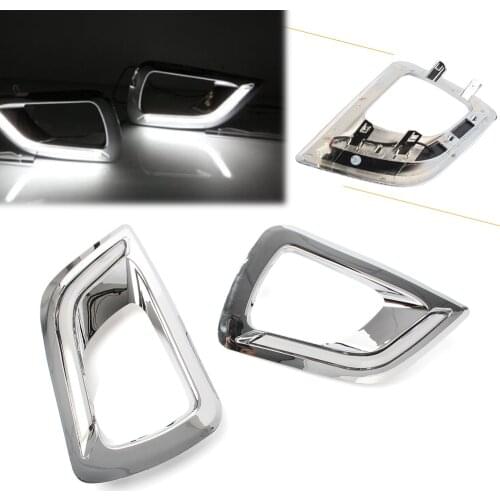 DRL LED Fog Light Indicators Daytime Running Driving Lamp Bezel Cover For Nissan Navara NP300 2015 2016 Pair Car Spare Parts
