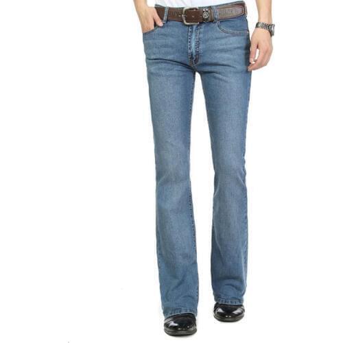 Jeans Men New Mens Light Blue Micro Horn Jeans Korean Slim Micro Pants Mens Jeans Size 26- 38 40