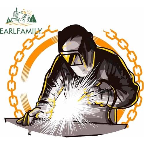 EARLFAMILY 13cm x 10.8cm For Welder Motorcycle Car Stickers Waterproof Decal Fashion Occlusion Scratch Laptop Graffiti Decor