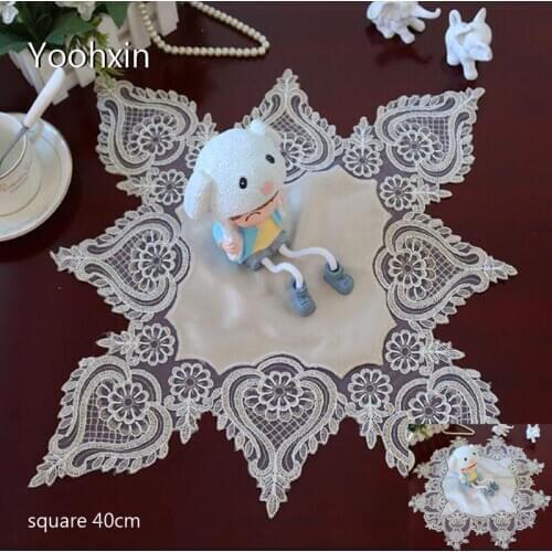 Europe lace Patchwork table place mat cloth pad cup mug coaster placemat tea doily kitchen tableware Christmas wedding decor