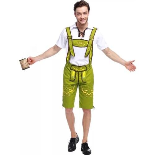 Beer Festival Cosplay Funny Outfit Shorts Xl Plus Size Adult Men Bavarian Exotic Costume Oktoberfest Romper Lederhosen Carnival