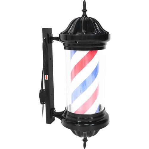 LED Rotating Light Hair Salon Sign Light Waterproof Wall Lamp Barber Beauty Shop Stripe Vintage Outdoor Rotating Pole Light