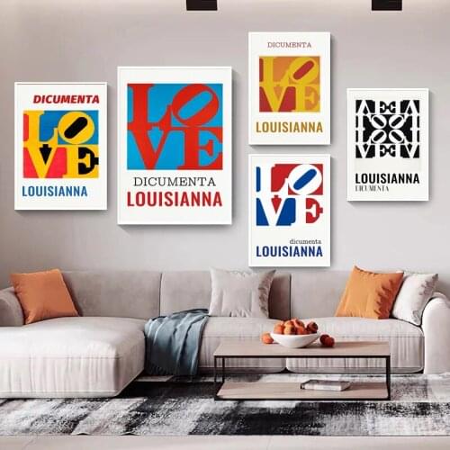 Famous Robert Indiana Love Exhibition Canvas Paintings Vintage Poster Print Wall Art Pictures for Living Room Wall Decor Cuadros