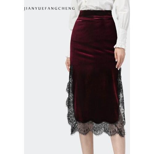 Jianyuefangcheng Lace Pencil Skirts