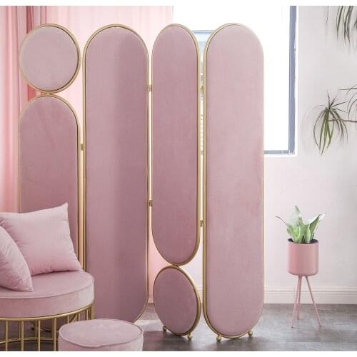 Room Separator light luxury Customizable Mobile Screen Partition Wall Decorative stainless steel Folding Screen Room Divider