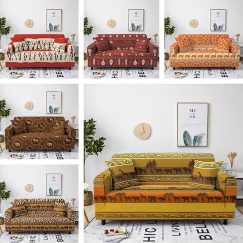 Cotton Set Elastic Couch Cover Sofa Covers African Ethnic Sofa Cover for Living Room Bohemia Slipcover Sofa Towel 1/2/3/4-Seater