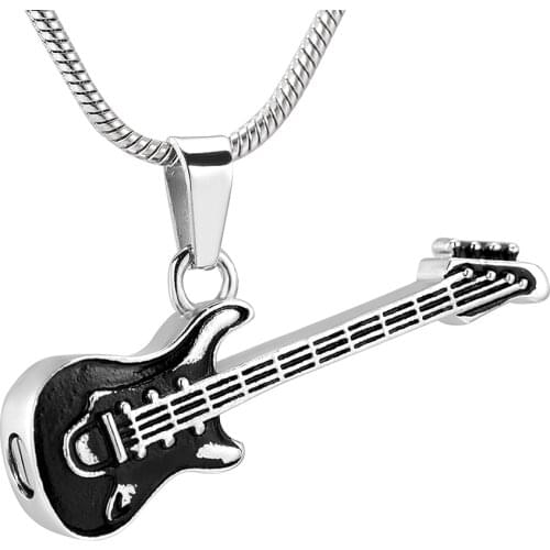 LKJ101728 Guitar Pendant with Screw to Hold Ashes Music Lovers Fashion Necklace Stainless Steel Cremation Jewelry Men Women